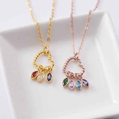 Birthstone ring and stone necklace