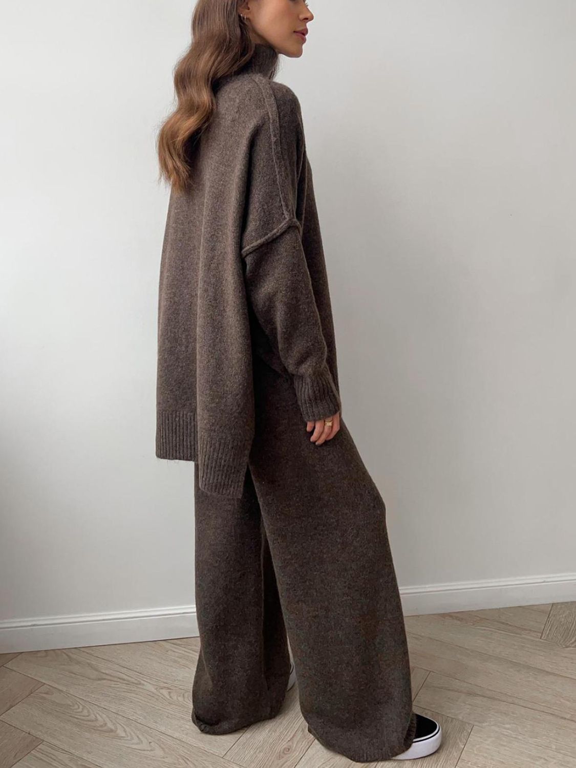 Anne Turtleneck Long Sleeve Top and Pants Sweater Set