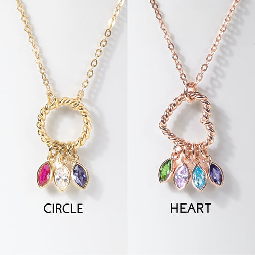 Birthstone ring and stone necklace