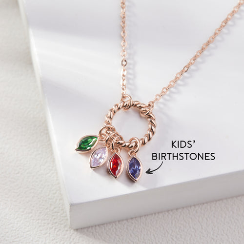 Birthstone ring and stone necklace